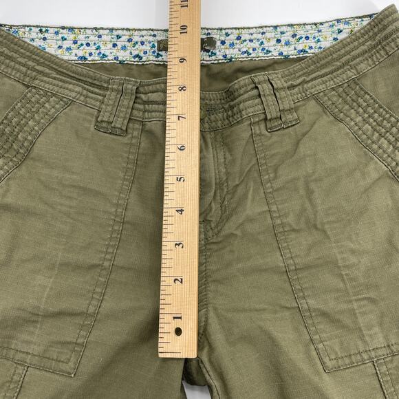 PRANA Pants Capri Length Cotton Mid Rise Outdoor Womens 6 Green Outdoor Dark - Picture 7 of 8
